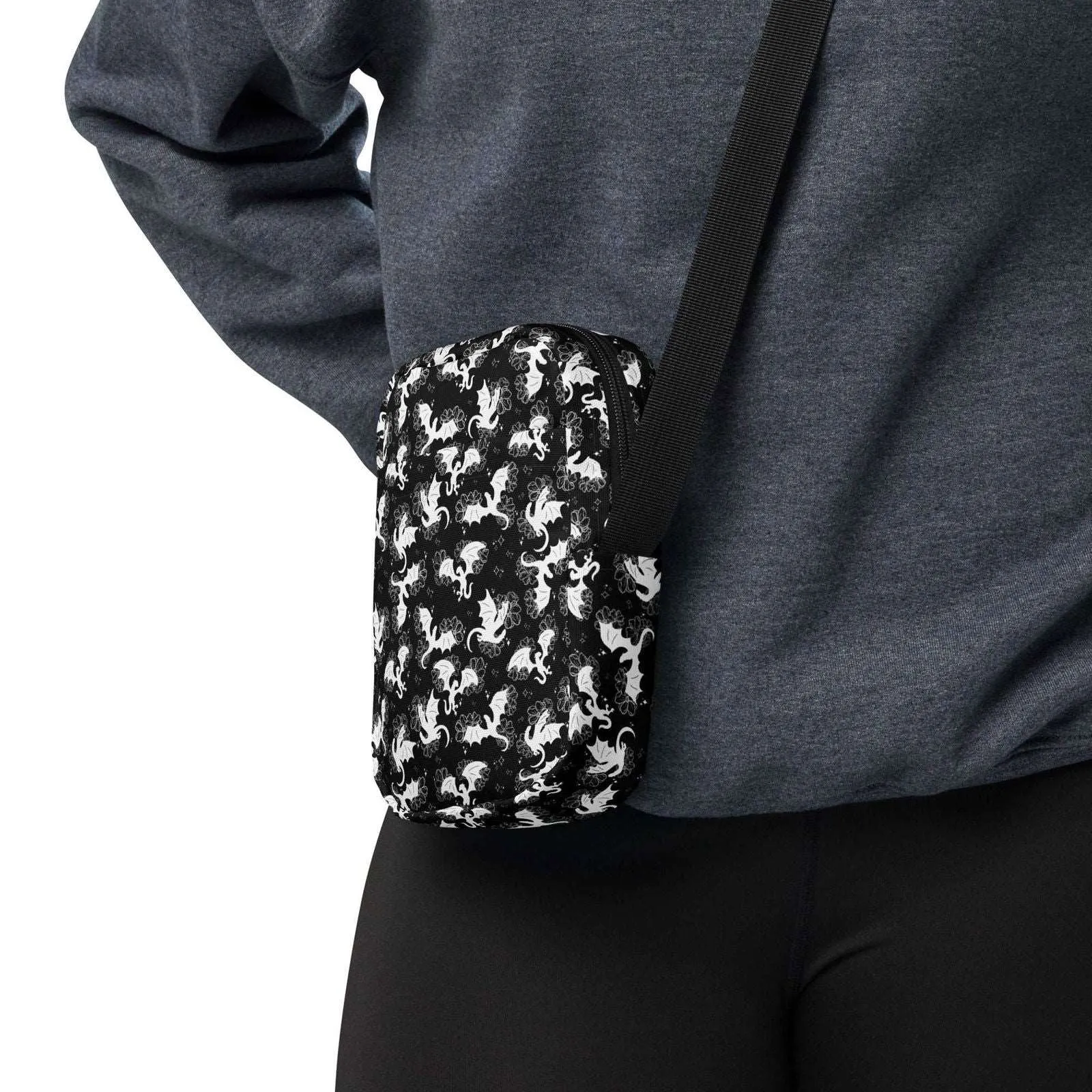Kindle Crossbody Bag | Floral Dragons | Fantasy Bookish Merch