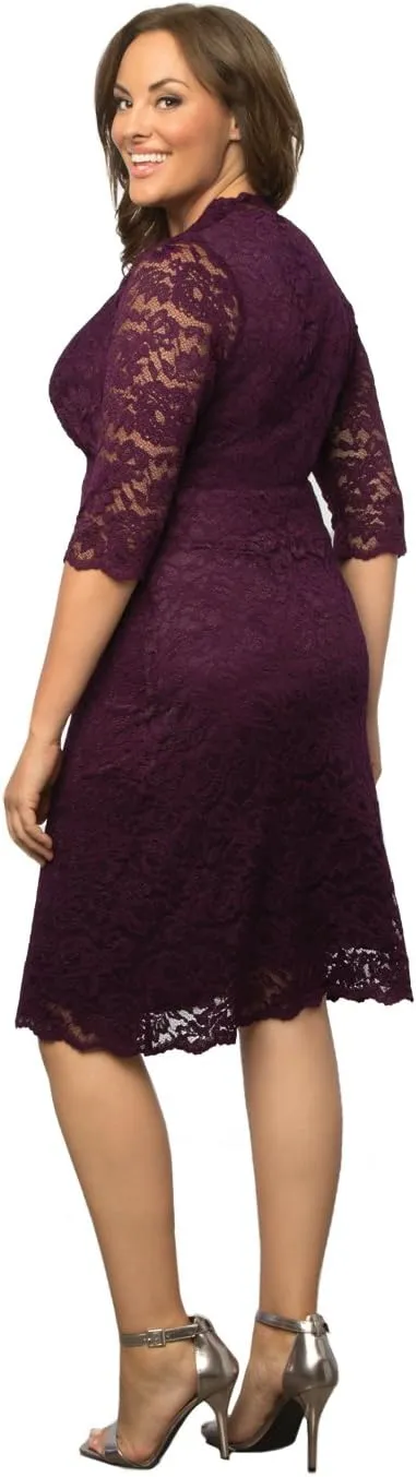 Kiyonna Women's Plus Size Scalloped Boudoir Lace Dress