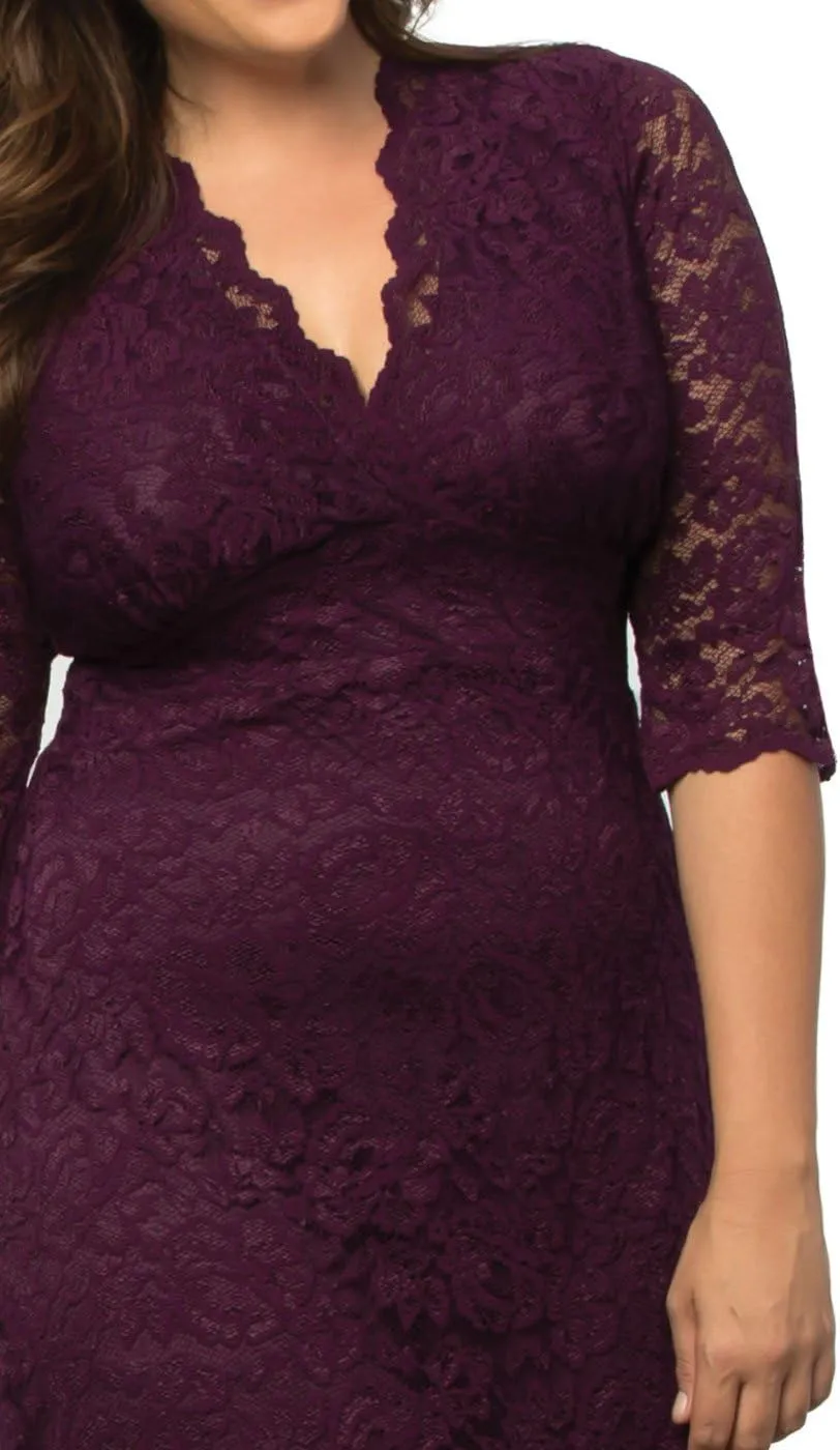 Kiyonna Women's Plus Size Scalloped Boudoir Lace Dress