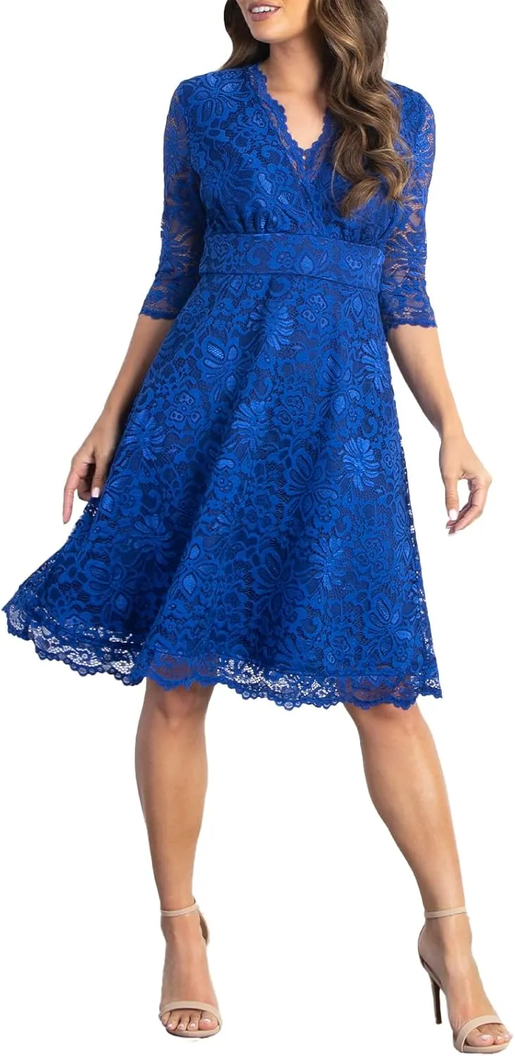 Kiyonna Women's Plus Size Special Occasion Mademoiselle Lace Cocktail Dress