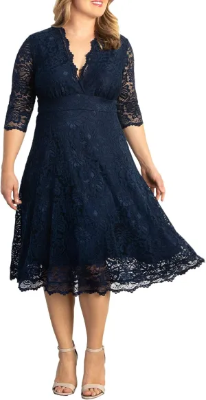 Kiyonna Women's Plus Size Special Occasion Mademoiselle Lace Cocktail Dress