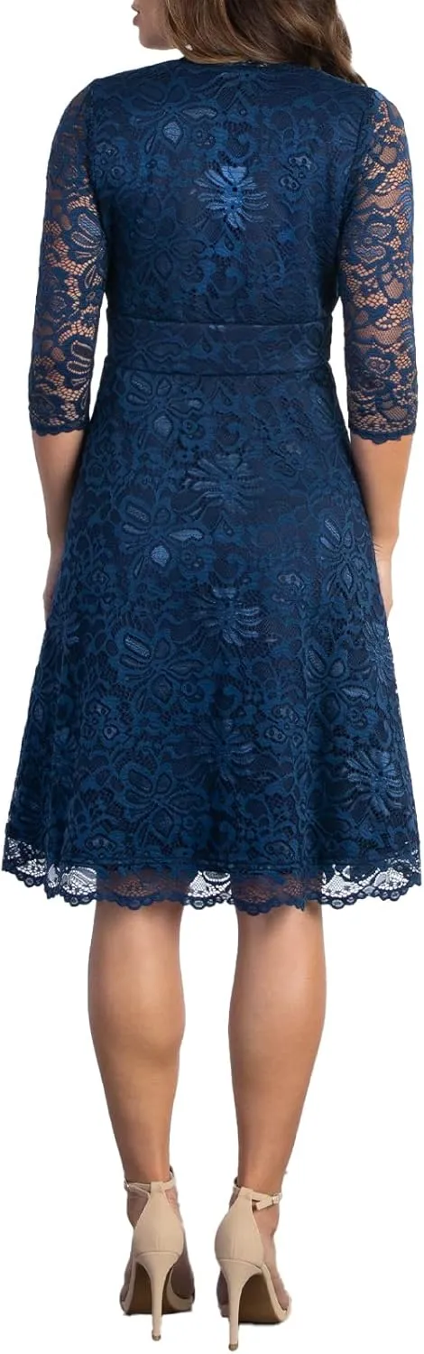 Kiyonna Women's Plus Size Special Occasion Mademoiselle Lace Cocktail Dress