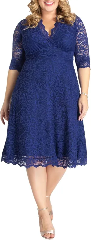 Kiyonna Women's Plus Size Special Occasion Mademoiselle Lace Cocktail Dress