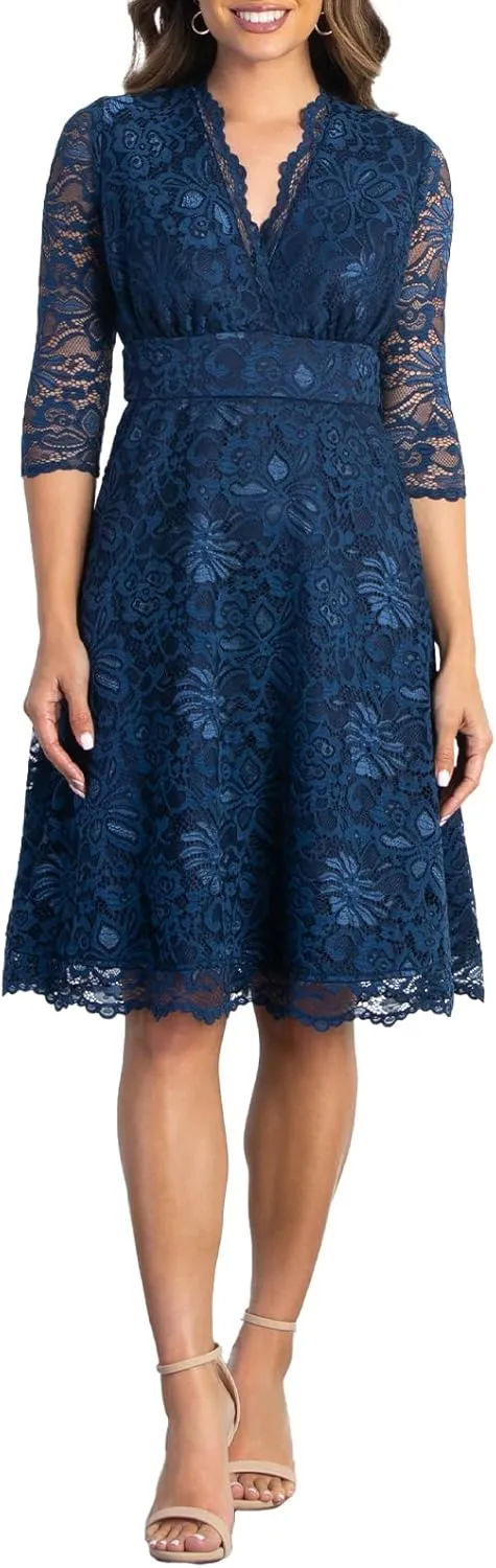 Kiyonna Women's Plus Size Special Occasion Mademoiselle Lace Cocktail Dress
