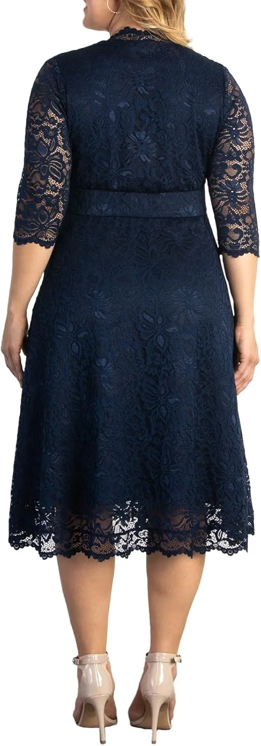Kiyonna Women's Plus Size Special Occasion Mademoiselle Lace Cocktail Dress