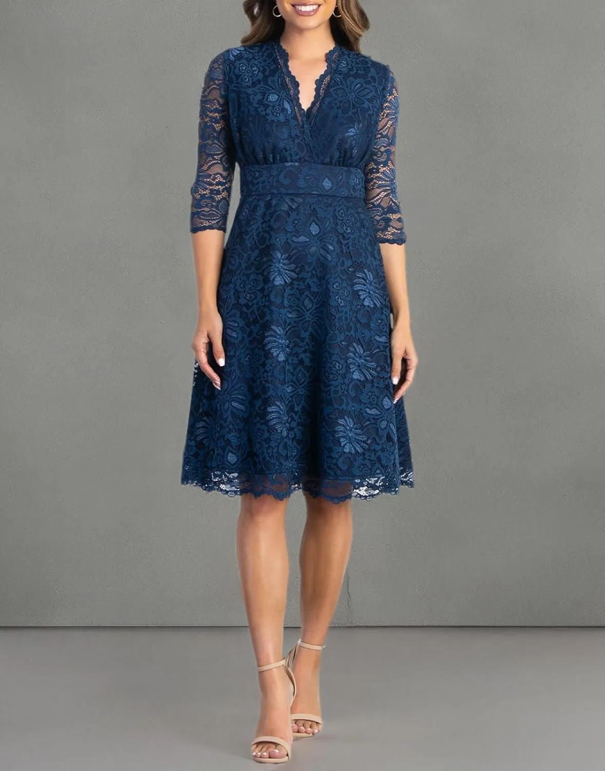 Kiyonna Women's Plus Size Special Occasion Mademoiselle Lace Cocktail Dress
