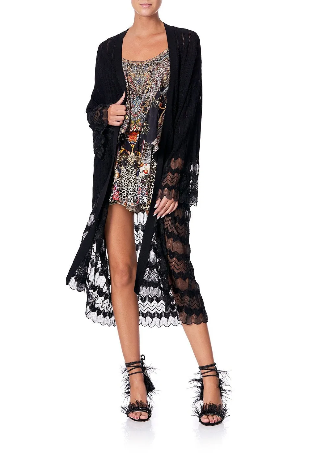 KNITTED LACE CARDIGAN MARAIS AT MIDNIGHT