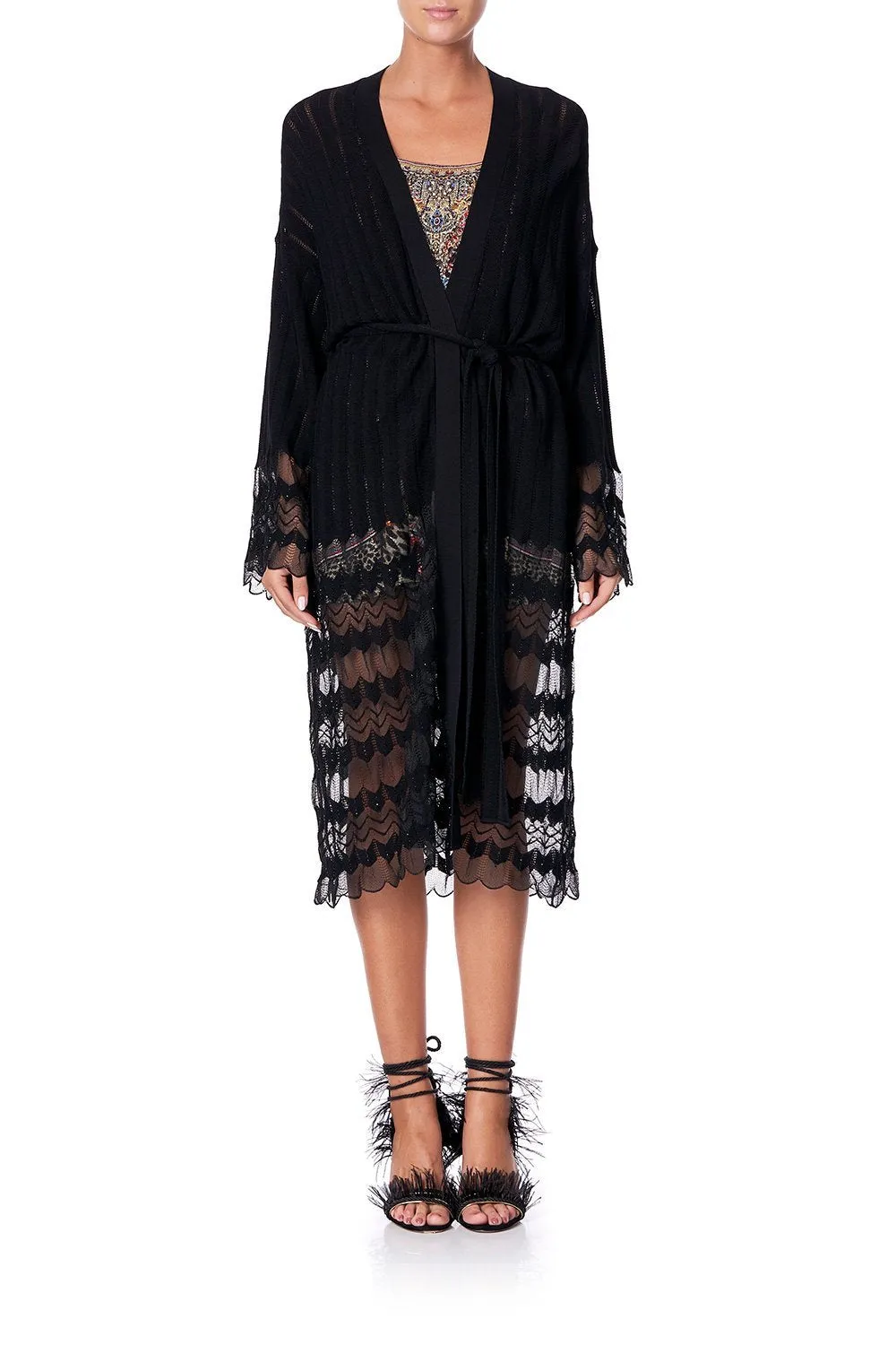 KNITTED LACE CARDIGAN MARAIS AT MIDNIGHT