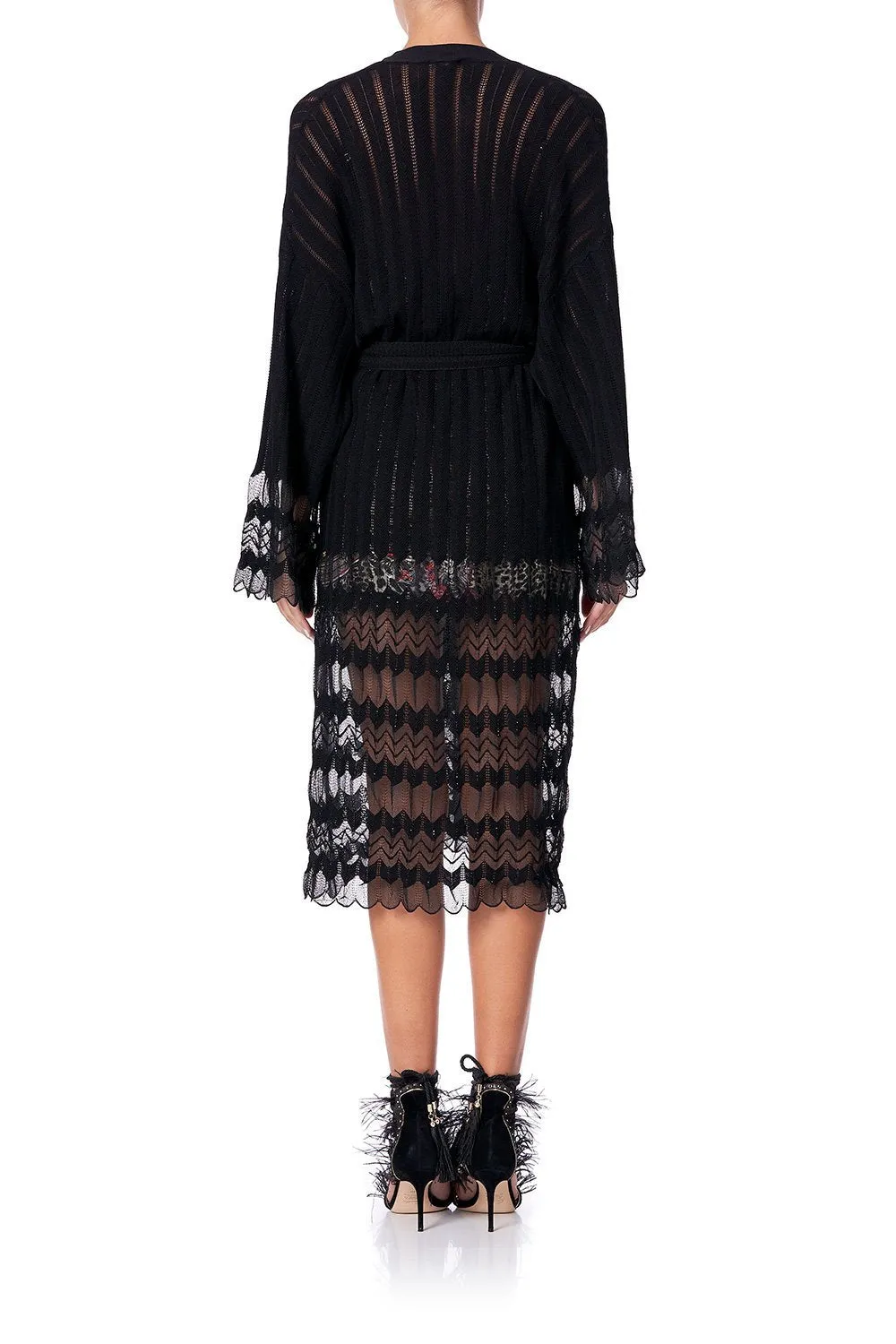 KNITTED LACE CARDIGAN MARAIS AT MIDNIGHT