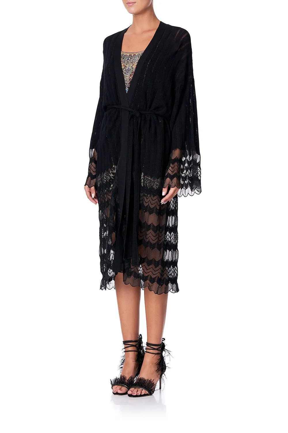 KNITTED LACE CARDIGAN MARAIS AT MIDNIGHT