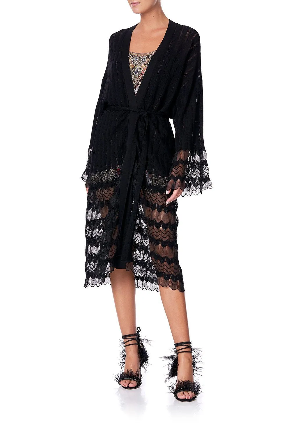 KNITTED LACE CARDIGAN MARAIS AT MIDNIGHT