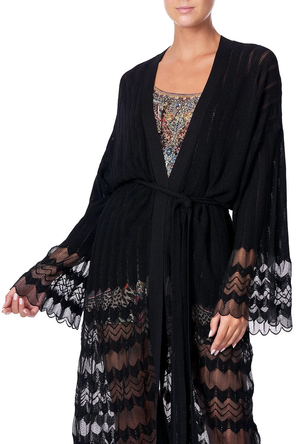 KNITTED LACE CARDIGAN MARAIS AT MIDNIGHT