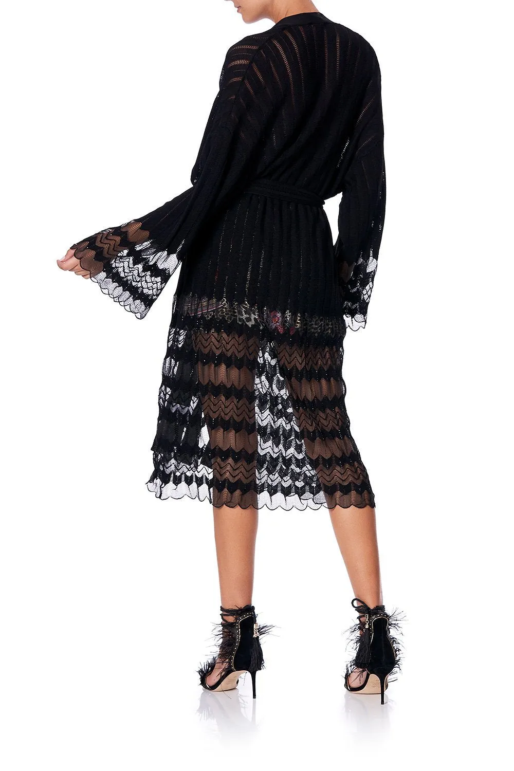 KNITTED LACE CARDIGAN MARAIS AT MIDNIGHT