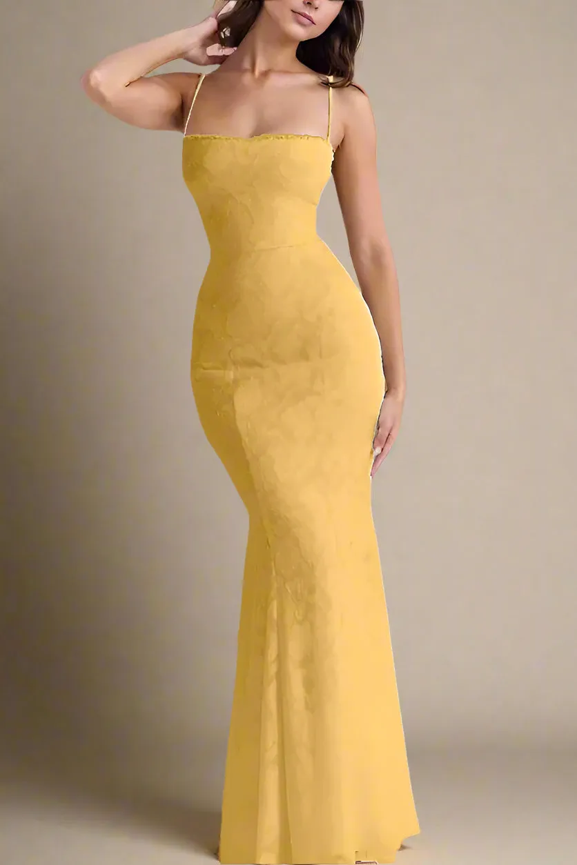 Kora Bodycon Maxi Dress - Lemon Yellow