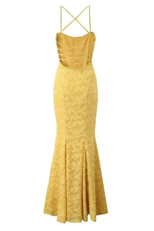 Kora Bodycon Maxi Dress - Lemon Yellow