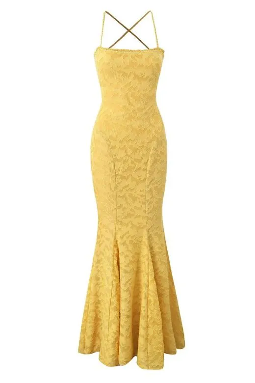 Kora Bodycon Maxi Dress - Lemon Yellow