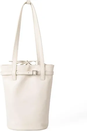 Korean Styles Large Capacity Bucket Bag with Vintage Design PU Leather Handbag for Women Handheld Or Shoulder Use