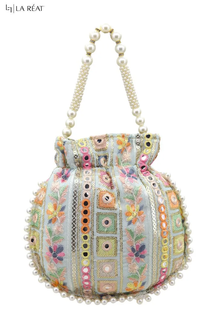 La Reat's Silpy Spark  Women's Bridal Fancy Party Hand Embroidery Potli Bags, Ladies Purse Wallets, Evening Clutches, Handbags.