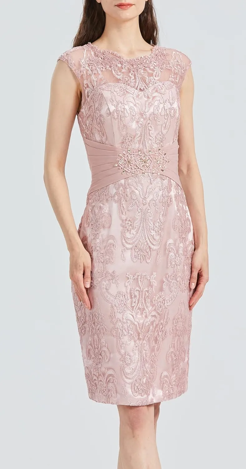 Lace Mother of The Bride Dresses with Jacket Long Sleeve Formal Dress 2 Pieces Evening Gowns for Women