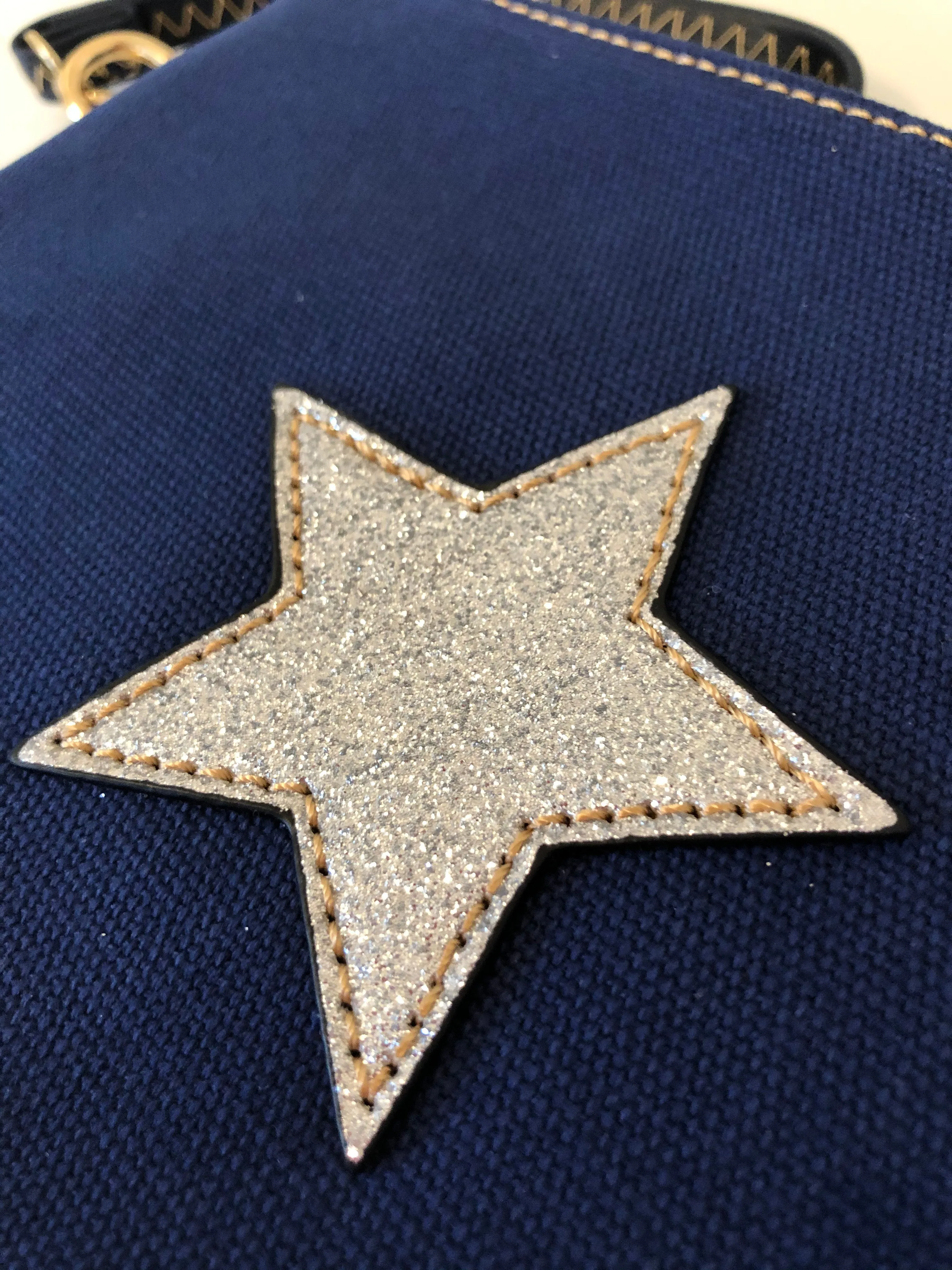 Ladies Sparkle Star Canvas Crossbody or Wristlet Clutch Bag - Choice of Colours