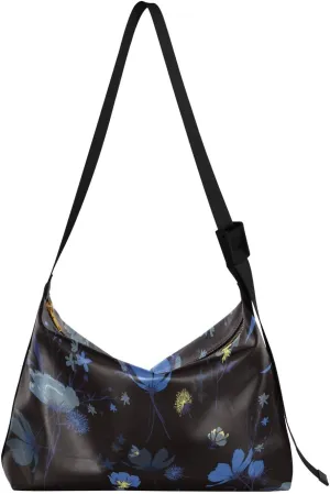 Large Crossbody Bag Vintage Beautiful Botanical Floral PU Leather Shoulder Bag for Women Girls