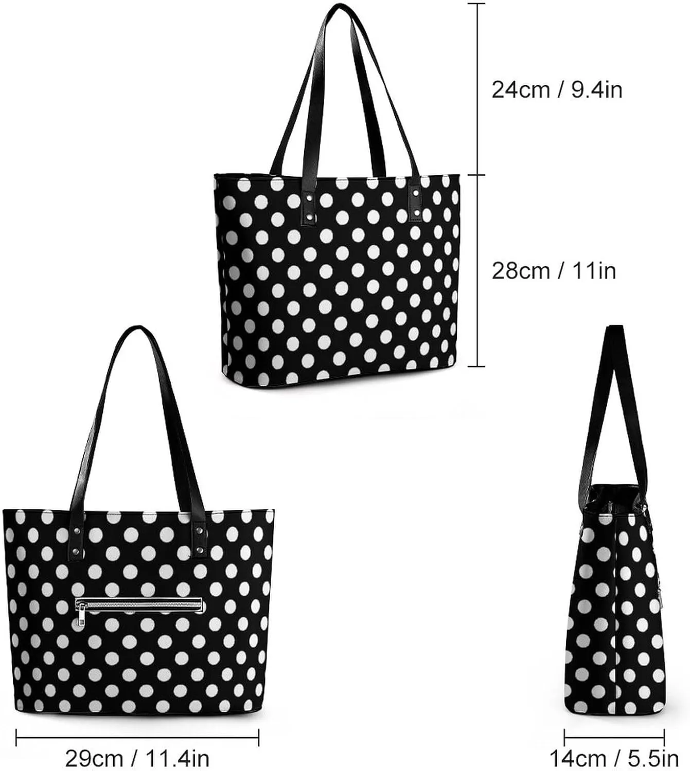 Large Tote Bag Fashion Portable Handbags With Zipper For Women And Men