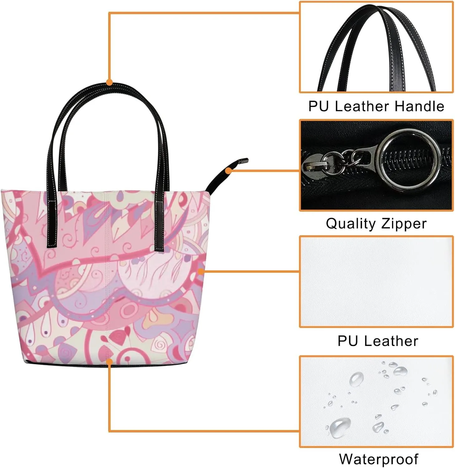 Leather Handbags Women's Crossbody Handbags Work Tote Bags for Women Coach Handbags Tote Bag with Zipper.