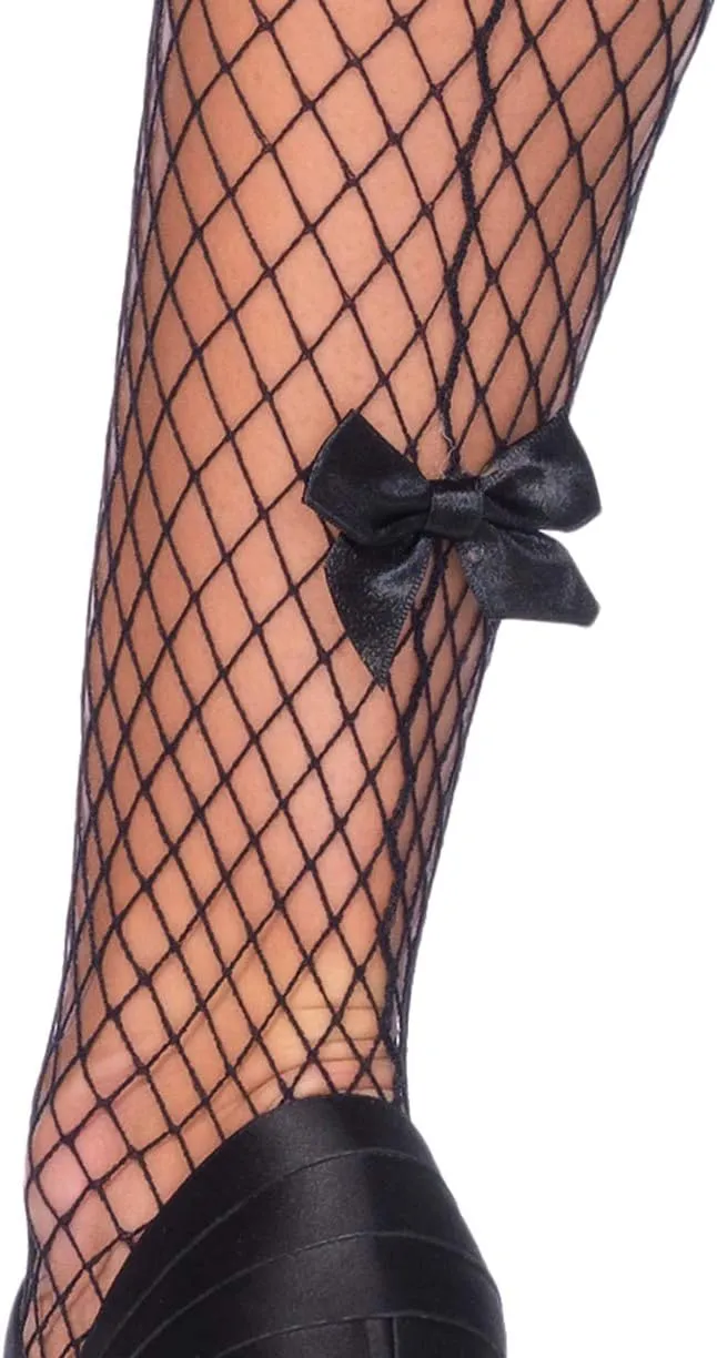 Leg Avenue Women's Fishnet Lace Stockings with Attached Garter Belt