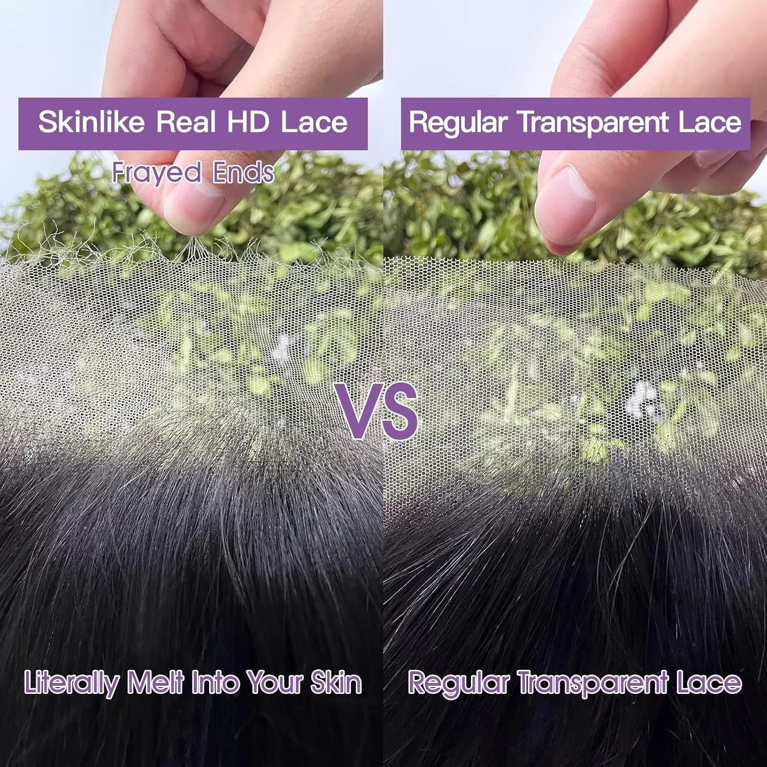 Lemoda 26Inch 13x6 SKINLIKE Real HD Lace Wigs 180% Density 12A Brazilian Straight Virgin Human Hair Lace Frontal Wigs Invisible 0.1mm Ultra-thin Frayed Ends Lace Front Wig Pre Plucked Tiny Knots