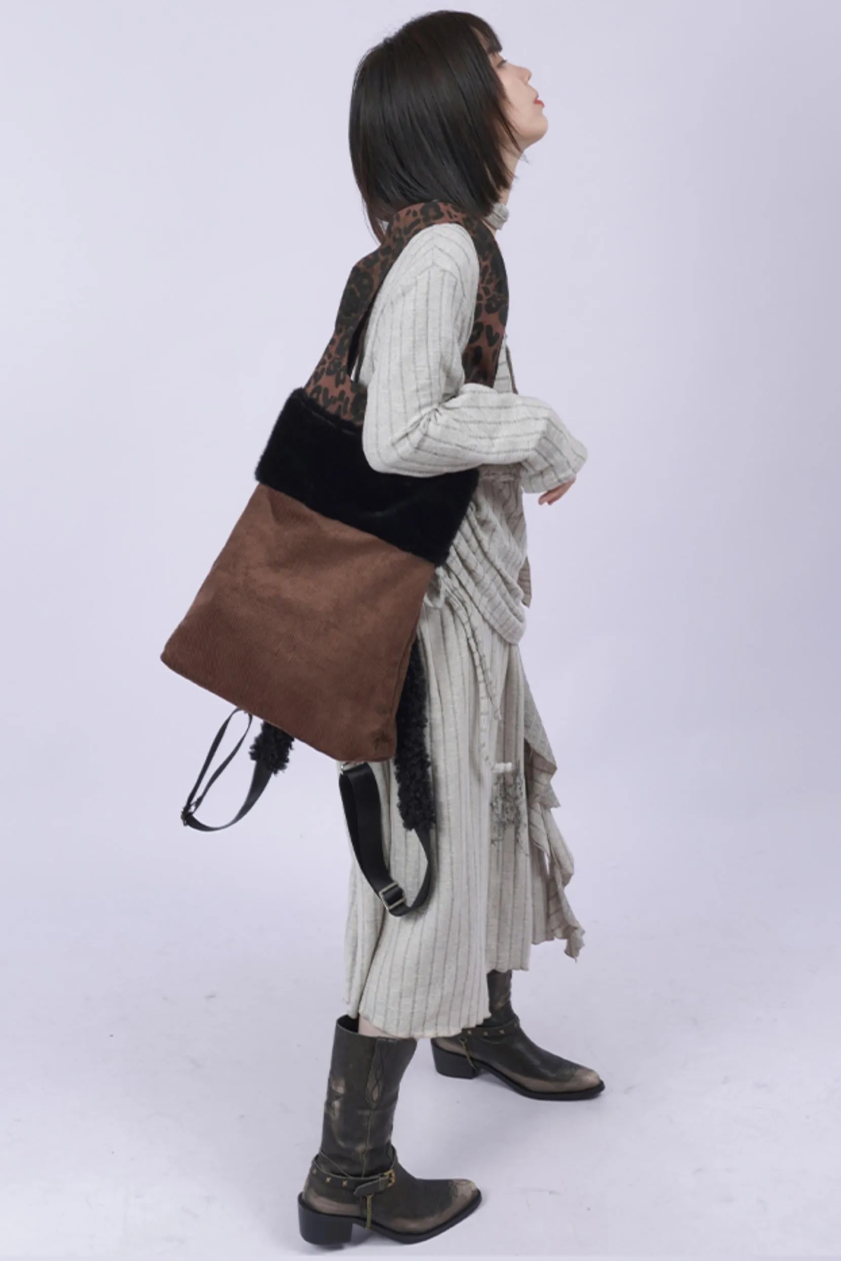 Leopard Fur Shoulder Bag