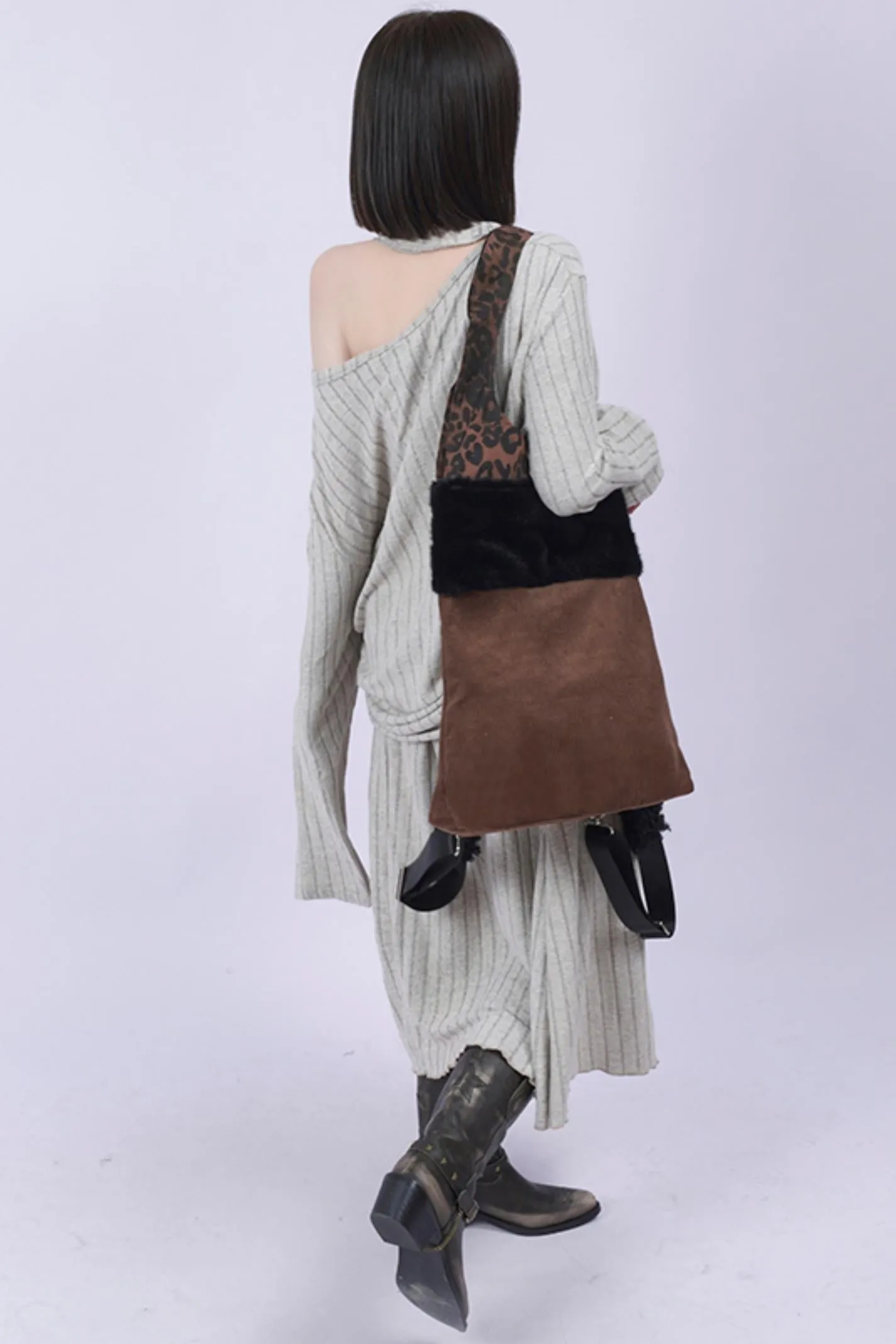 Leopard Fur Shoulder Bag