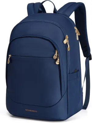 LIGHT FLIGHT Travel Laptop Backpack Women, 15.6 Inch Laptop Backpack with USB Charging Hole, Water Resistant College Bookbag, Large Capacity Black Computer Backpacks for Work, Blue