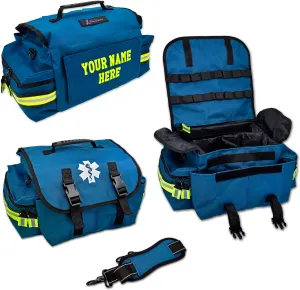 Lightning X Customizable Small Medic First Responder EMT Trauma Bag w/Embroidered Name Patch - BLUE