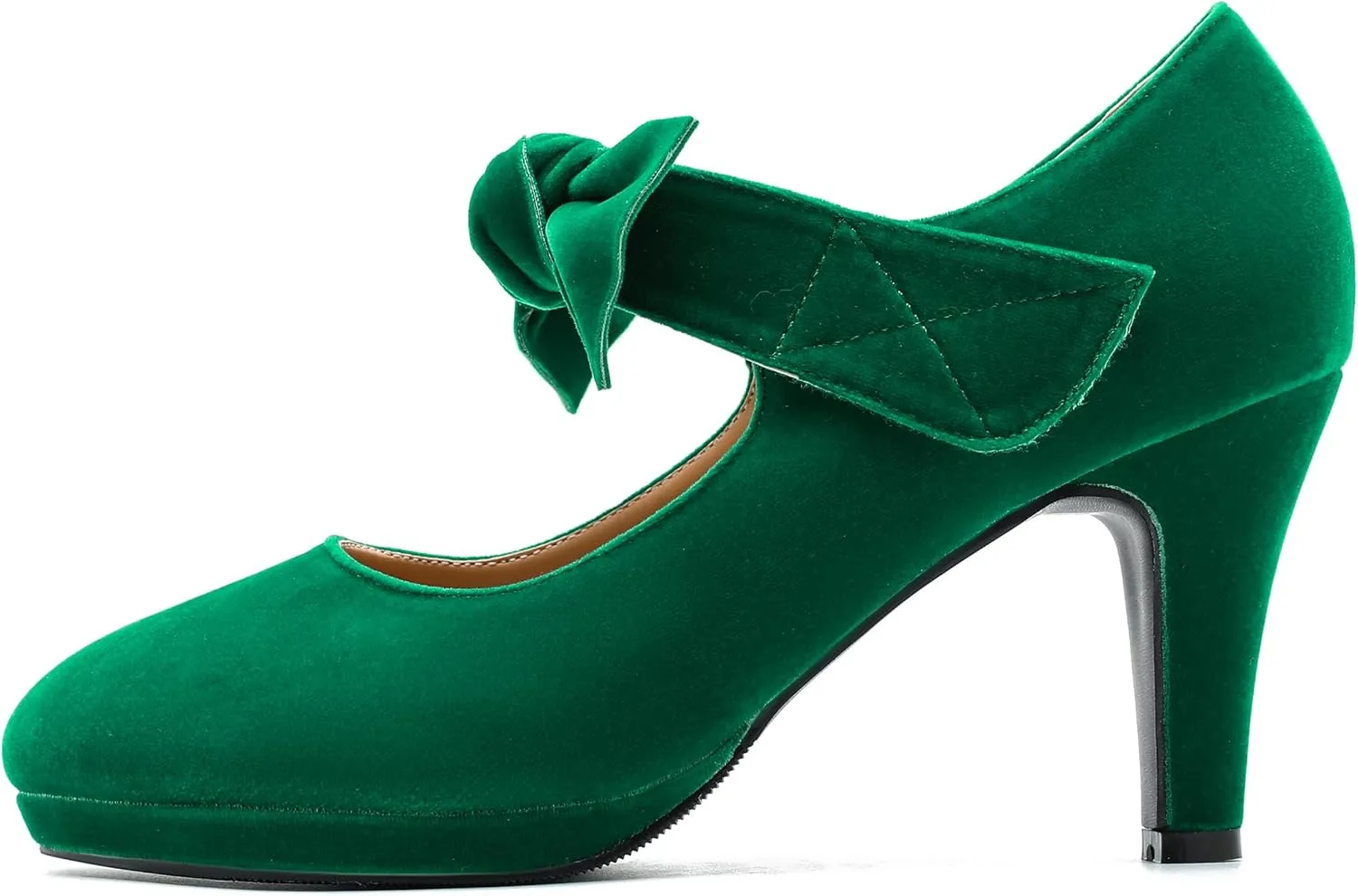 LIURUIJIA Women's Bow Platform Heels Mary Jane Pumps Ladies Sexy Cute Dressy Shoes for Wedding Work Party