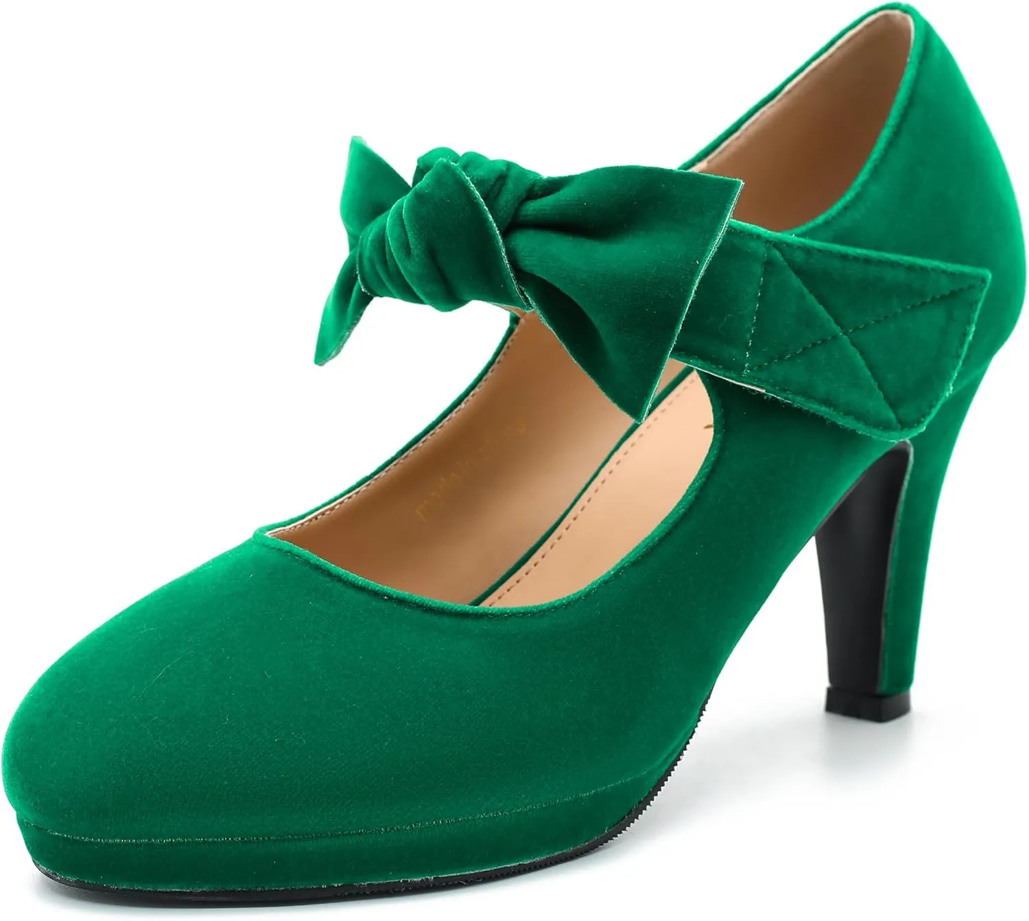 LIURUIJIA Women's Bow Platform Heels Mary Jane Pumps Ladies Sexy Cute Dressy Shoes for Wedding Work Party