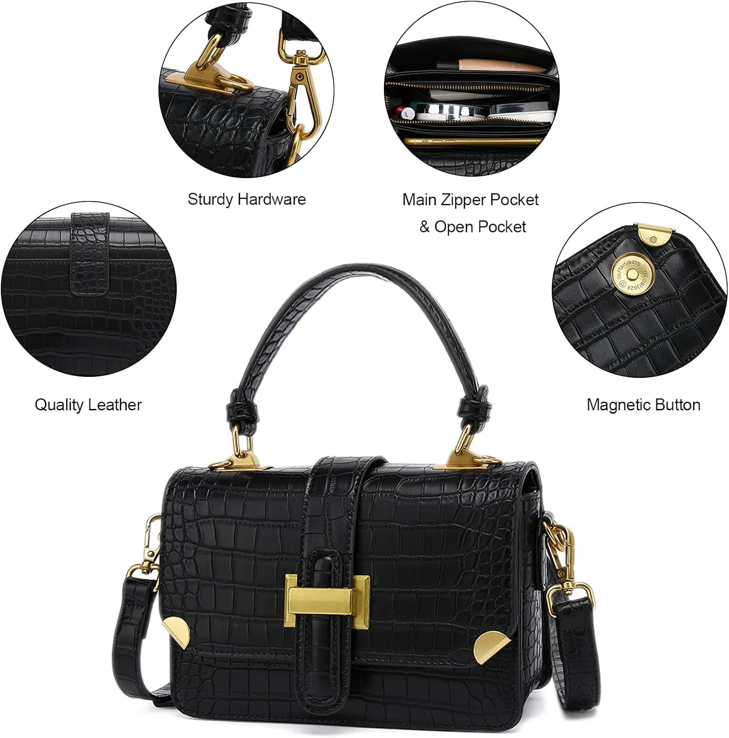 LL LOPPOP Women's Small Classy Crossbody Purse Top Handle Handbags Leather Satchel Bags for Women