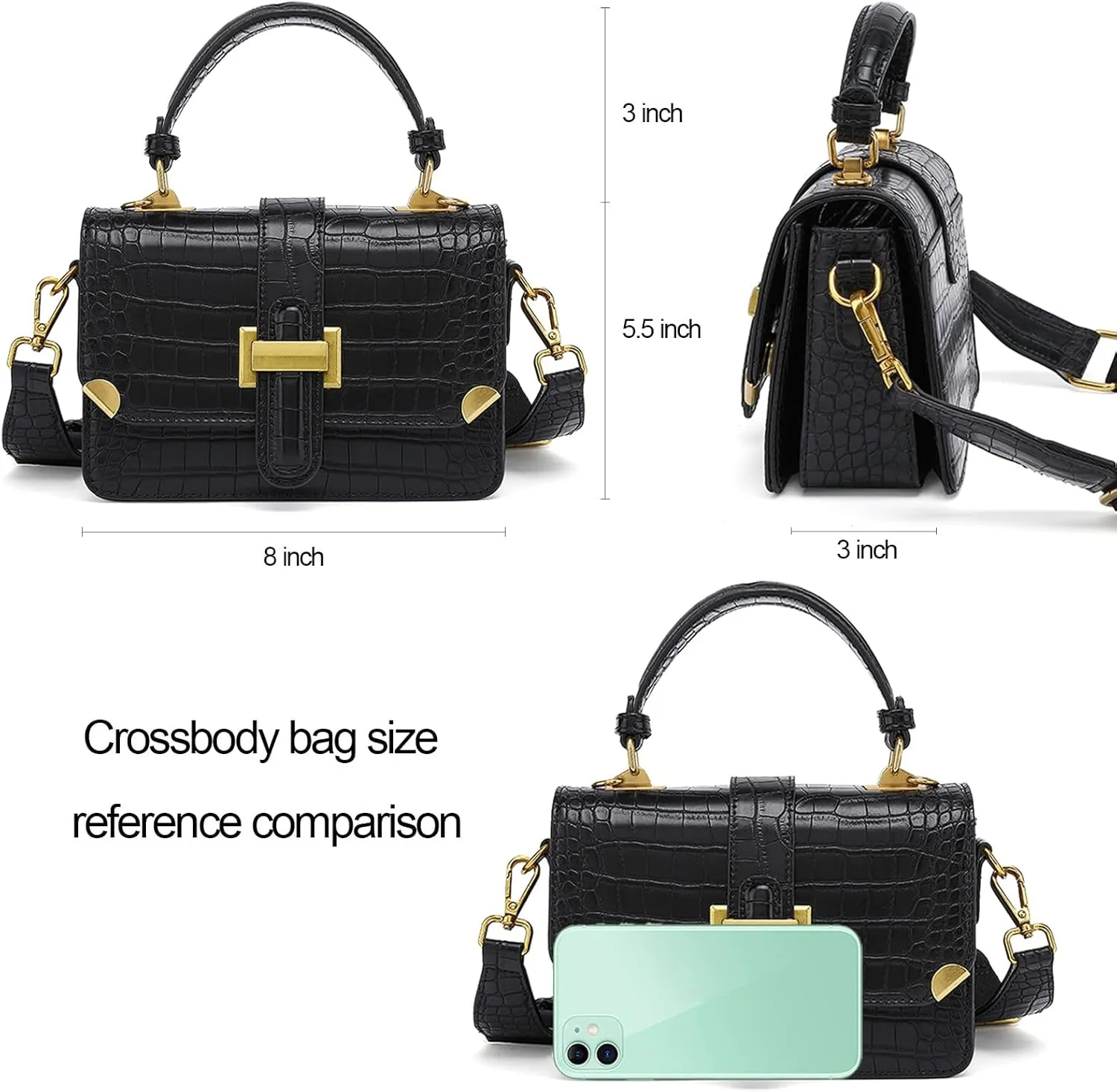 LL LOPPOP Women's Small Classy Crossbody Purse Top Handle Handbags Leather Satchel Bags for Women