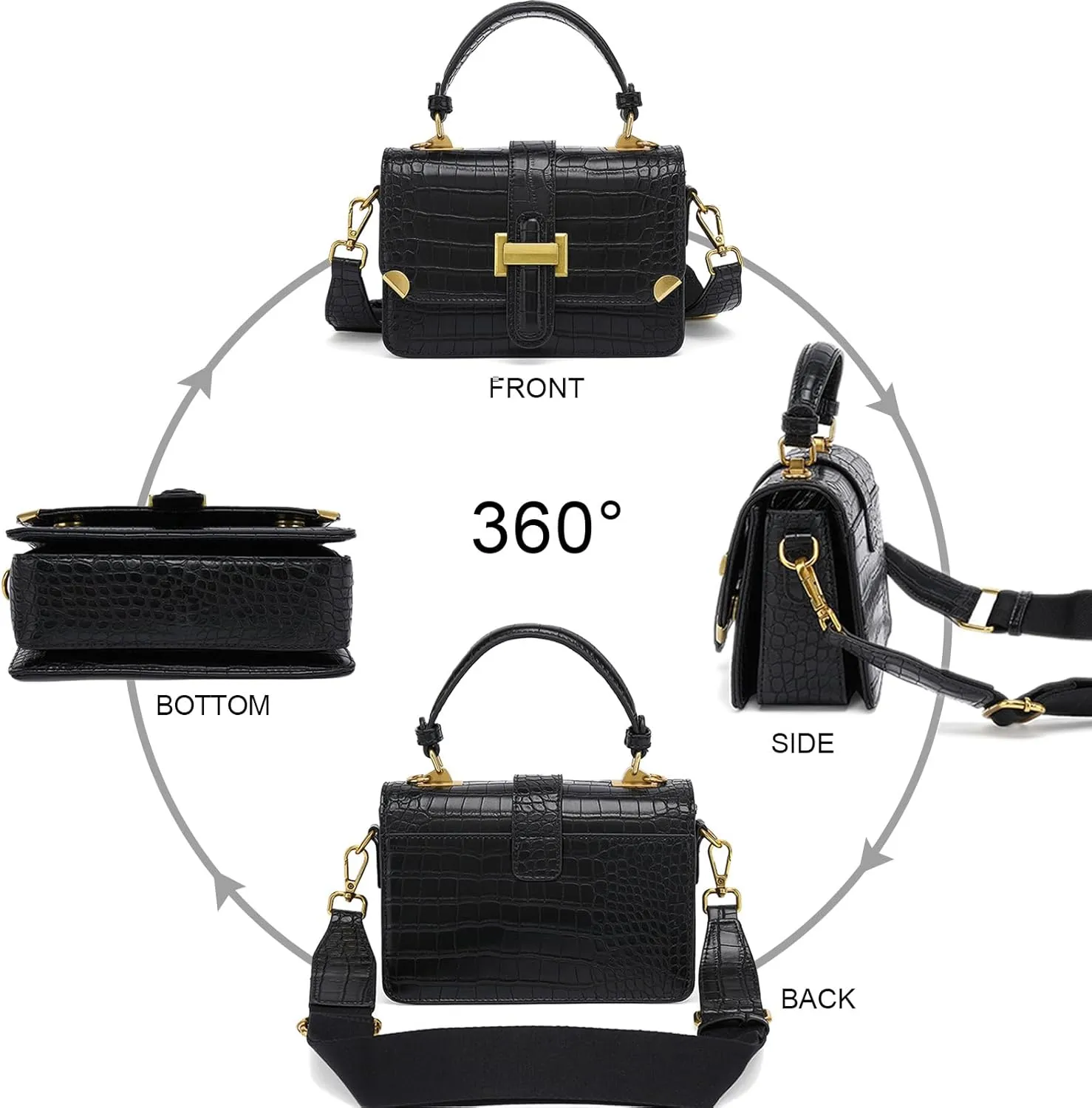 LL LOPPOP Women's Small Classy Crossbody Purse Top Handle Handbags Leather Satchel Bags for Women