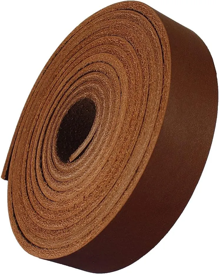 LolliBeads (TM) Genuine Leather Strap Leather Strip 3/4 Inch Wide and 72 Inches Long, Brown