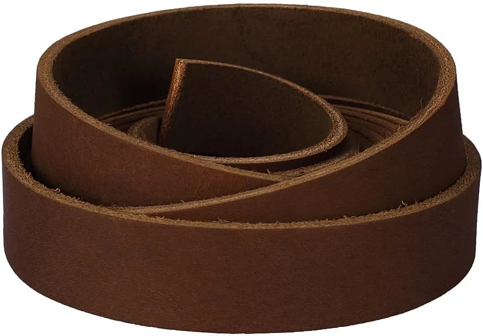 LolliBeads (TM) Genuine Leather Strap Leather Strip 3/4 Inch Wide and 72 Inches Long, Brown
