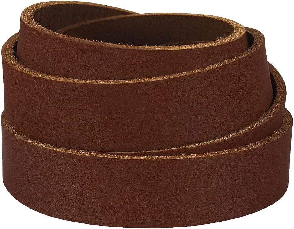 LolliBeads (TM) Genuine Leather Strap Leather Strip 3/4 Inch Wide and 72 Inches Long, Brown
