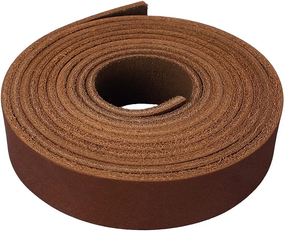 LolliBeads (TM) Genuine Leather Strap Leather Strip 3/4 Inch Wide and 72 Inches Long, Brown