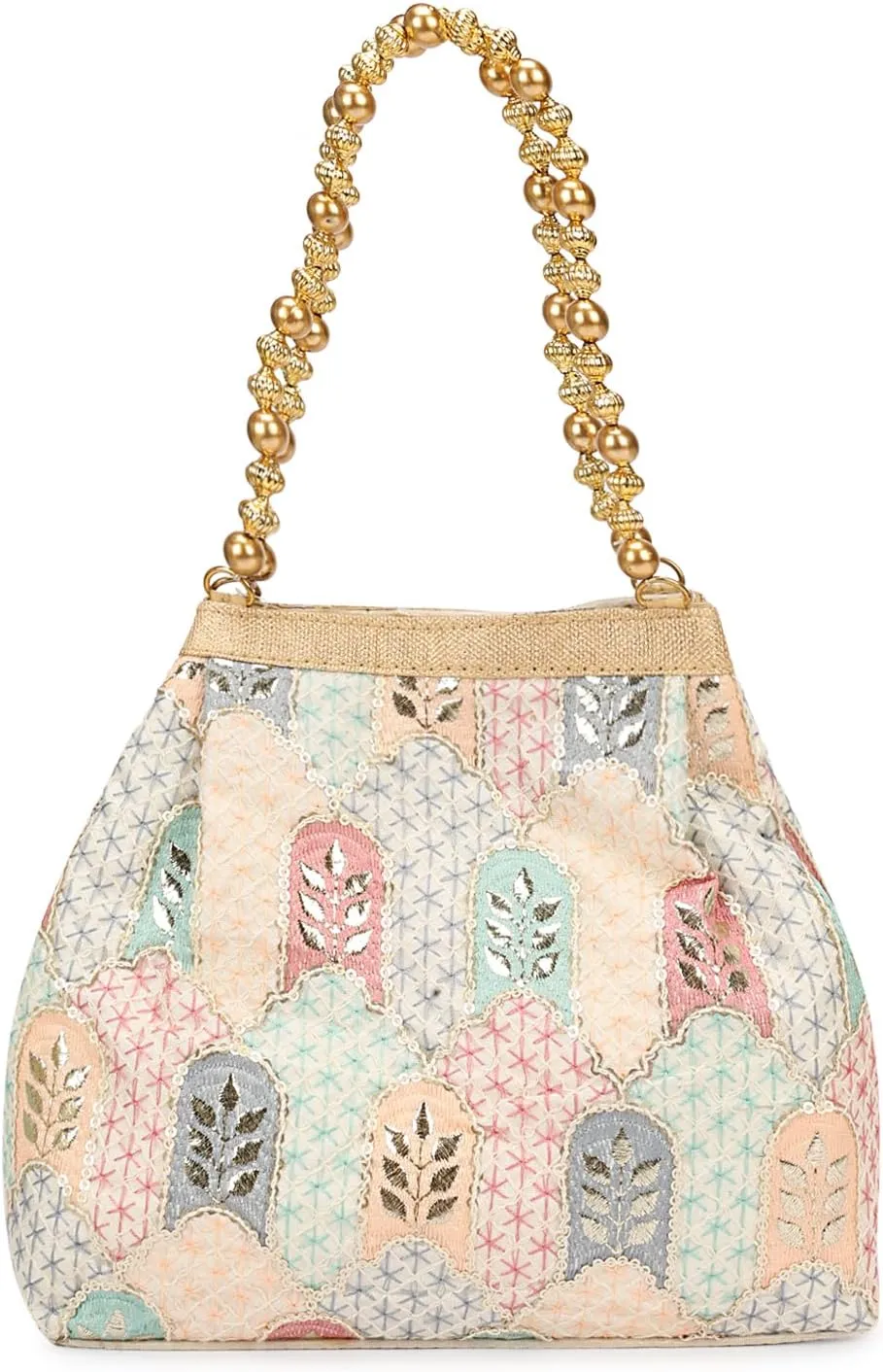 LONGING TO BUY Indian Ethnic Potli Handbag, Embroidered Evening Bag