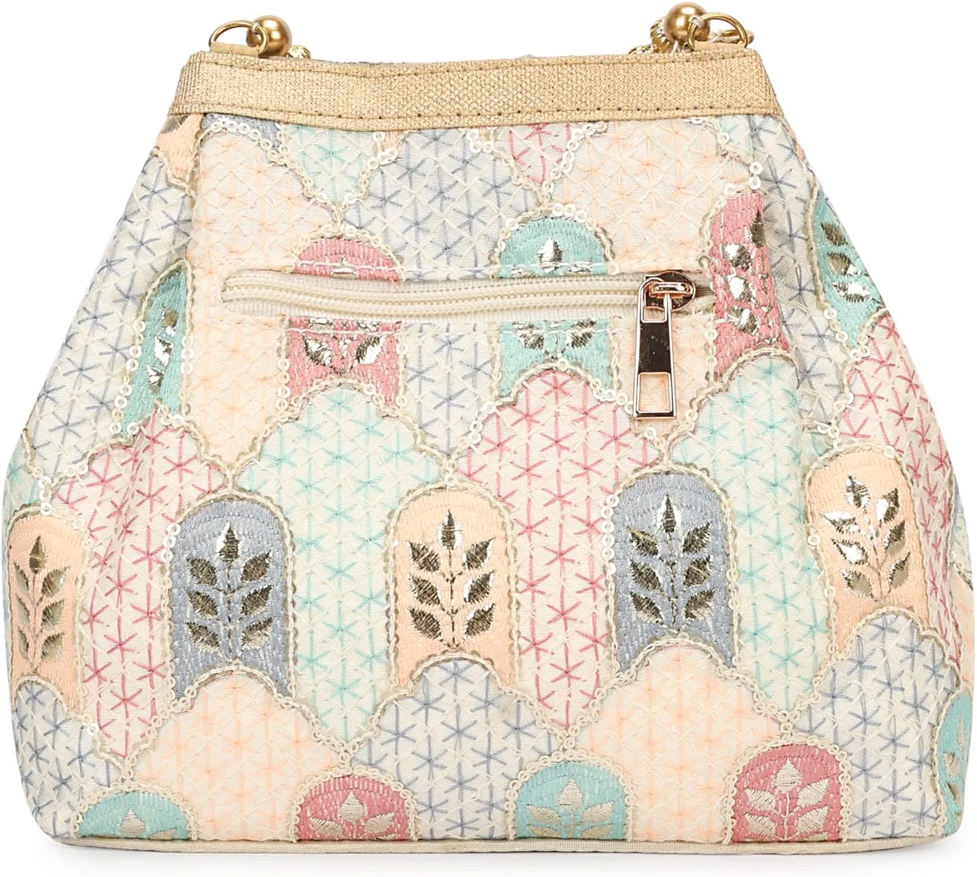 LONGING TO BUY Indian Ethnic Potli Handbag, Embroidered Evening Bag