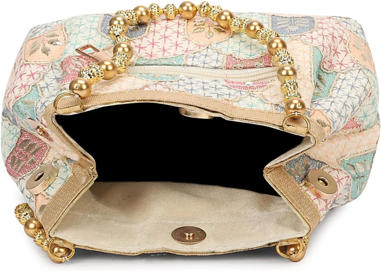 LONGING TO BUY Indian Ethnic Potli Handbag, Embroidered Evening Bag