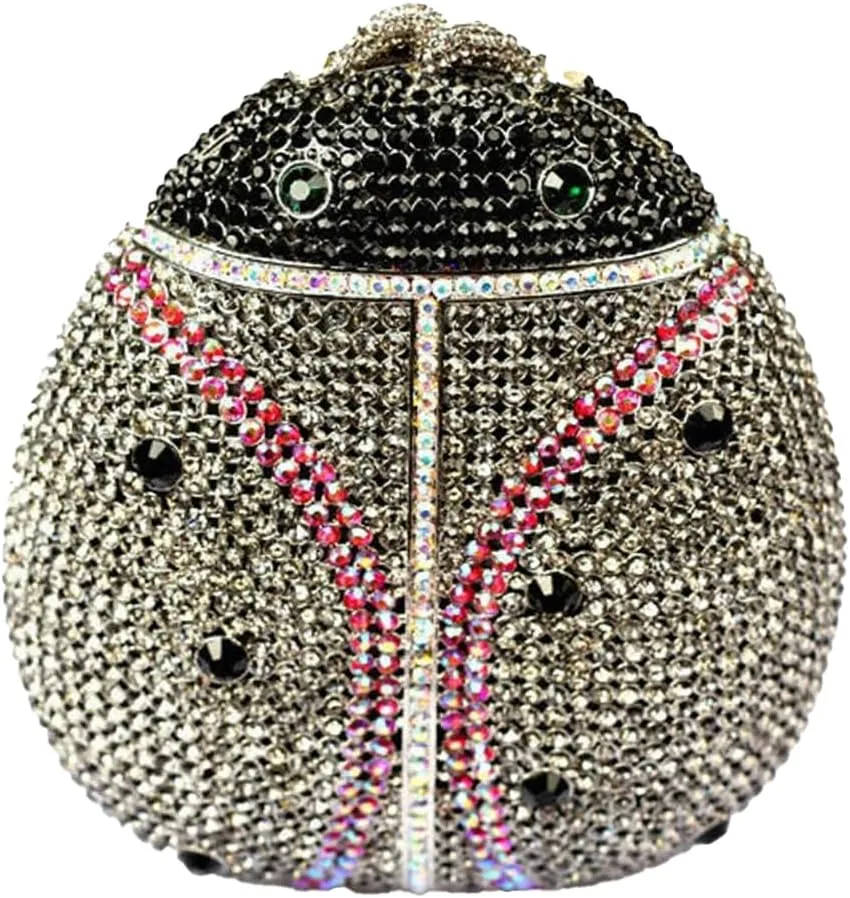 Luxury Beetle Shaped Rhinestone Clutch Diamond Evening Bag Women Crystal Clutch Purse Wedding Party Sparkly Handbag