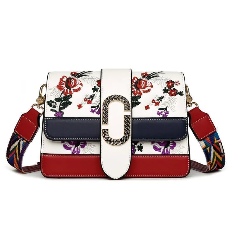Luxury Brand Women Shoulderbags Embroidery Flowers Handbags