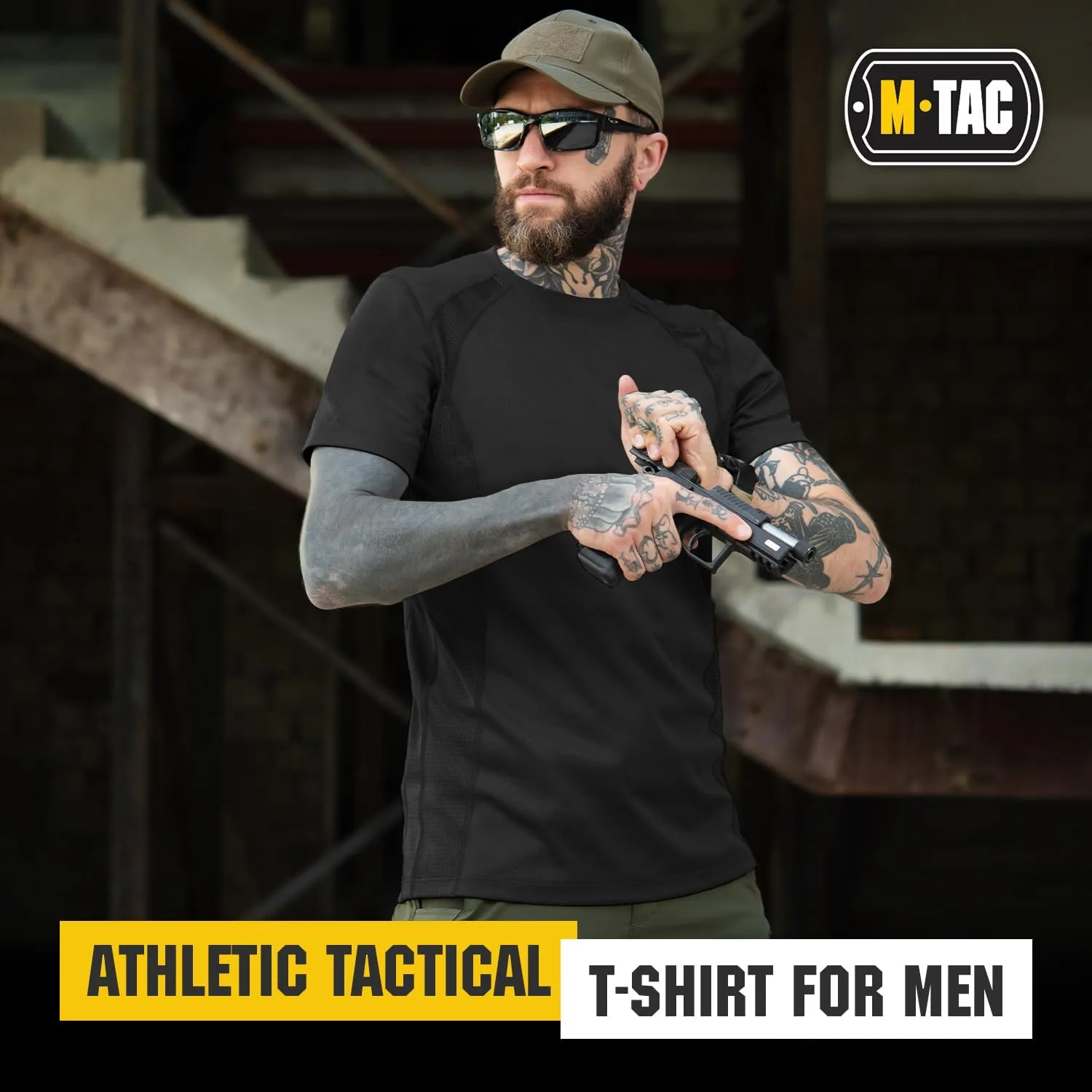 M-Tac Athletic T-Shirt Gen.2 - Breathable Polyester Military T-Shirt with Short Sleeve and Crew Neck for Men