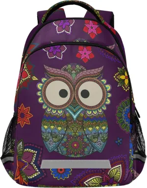 Mandala Boho Owl Backpacks Laptop School Book Bag Lightweight Daypack for Men Women Teens Kids