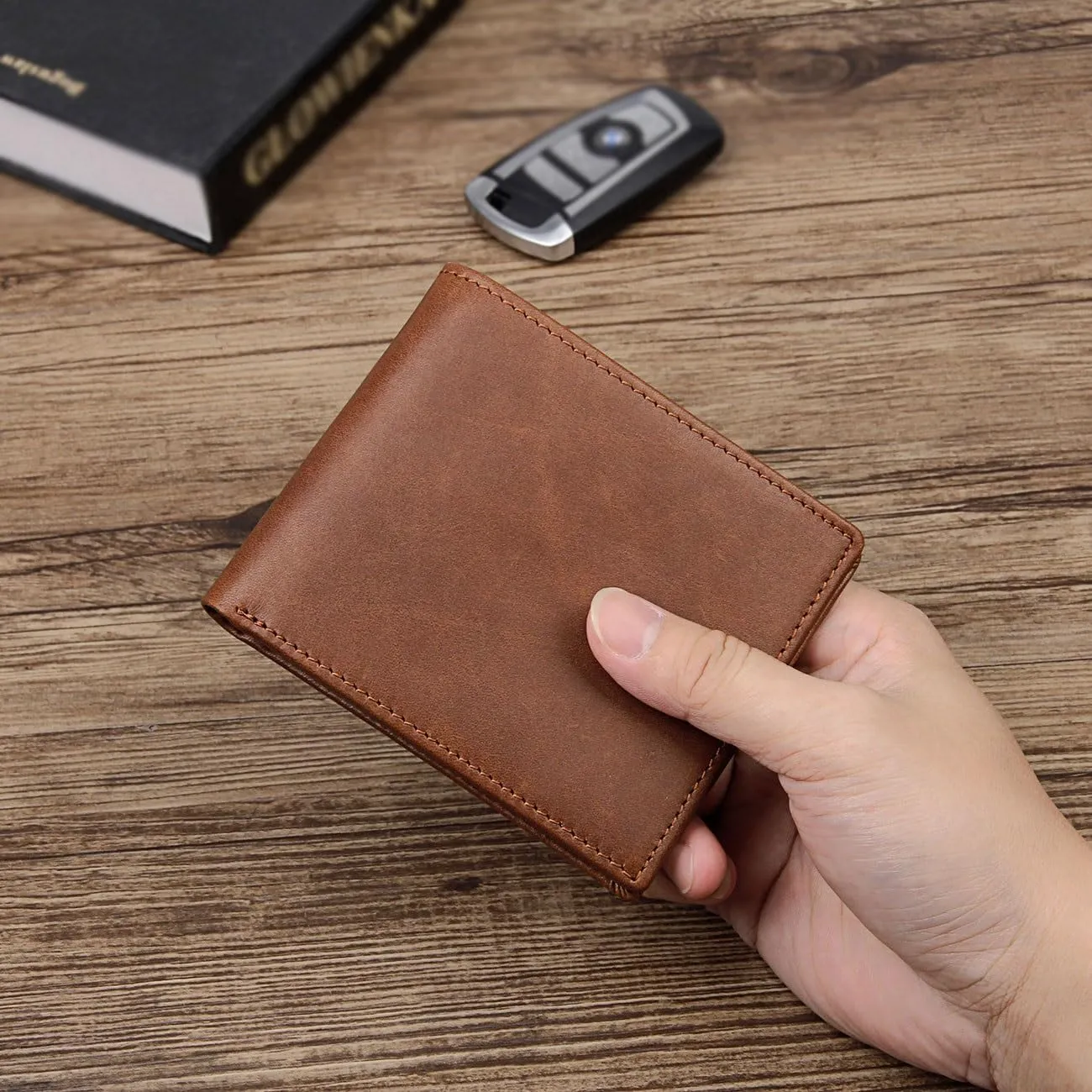 Mans Handbags Coin Purse Cards Holder Leather Billfold Wallet